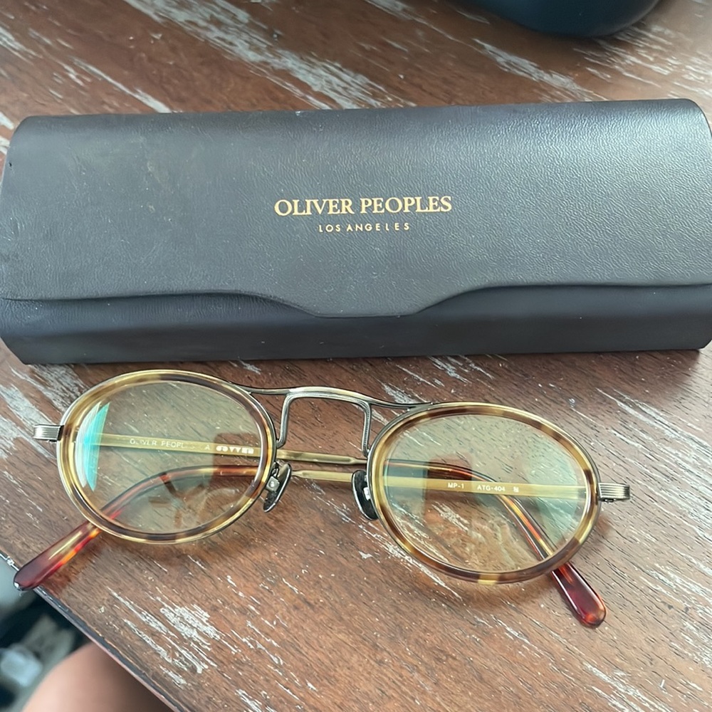 Oliver Peoples vintage MP-1 ATG 404 sunglasses with brown Oliver Peoples case